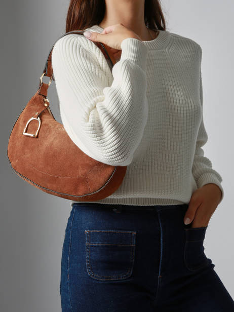 Shoulder Bag Altesse Suede Leather Etrier Brown altesse suede EASU017M other view 1