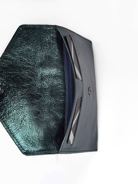 Leather Wallet Etincelle IrisÃ©e Etrier Green etincelle irisee EETI054 other view 1